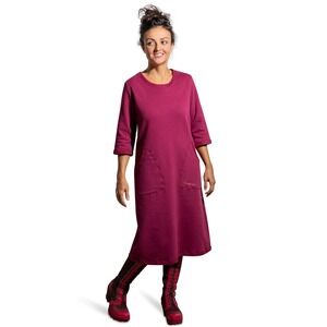 LeMair Handcrafts Jewel Neck Sweatshirt Dress Womens XL Raspberry Pink Cotton